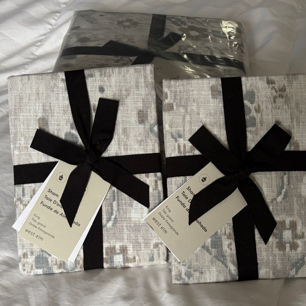 West Elm King Shae Duvet Cover with 2 king shams